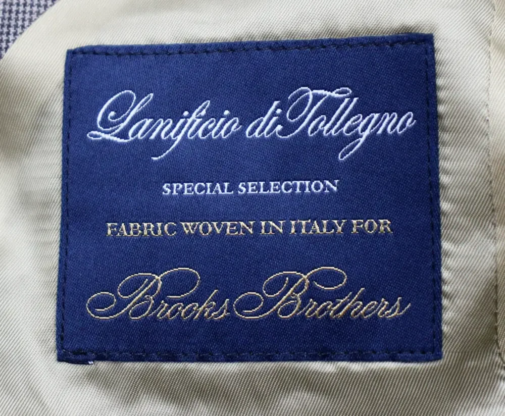 Brooks Brothers 1818 Milano Suit 36 R  30 W Mens Slim Fit Taupe Houndstooh Wool